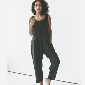 Hand made Linen Jumpsuit based off of Black Crane's jumpsuit Olive Green